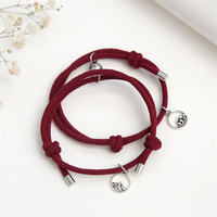 Bracelet attrayant magnétique de couples une paire de vœux simples vœux étoile lune souriant copines hommes et femmes accessoires corde