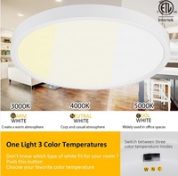 Plafonnier LED encastré de 9, 12 et 15 pouces, 3CCT, 5CCT, 135LM/W, profil bas, panneau plat rond pour l'éclairage résidentiel