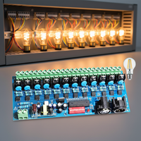 Controlador DMX512 de 12 Canales JIUAN DMX-HVDIM-12CH-CE AC110-220V, Dimmer LED con Atenuación TRIAC HVDIM, Carga Máxima de 2200W