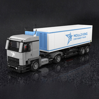 Moule roi 24070 créatif assembler bloc voiture modèle conteneur camion plastique bloc de construction ensemble enfants garçon jouet éducatif voiture