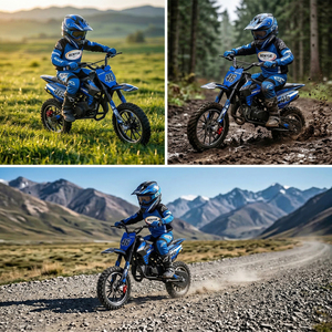 <span class=keywords><strong>Moto</strong></span> tout-terrain 49cc 2 temps à essence, bleu et noir, pour enfants et jeunes, idéale pour la course en extérieur - Vente chaude - Product Image 4