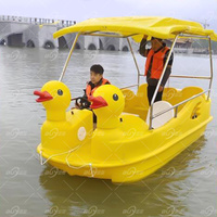 Offre Spéciale – Bateau à Pédales Électrique 7 Places, Modèle Canard Jaune, pour Parcs Aquatiques et Installations de Divertissement Nautique