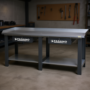 Fasano Tools Workbench 128 In Steel Top With <b>Storage</b> Shelf For <b>Workshop</b> Use - Product Image 3