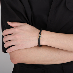 Bracelet en cuir tressé pour hommes, fermoirs magnétiques pour bracelets en cuir - Product Image 4