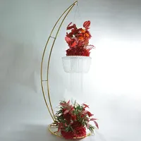 Arche suspendue de 7 pieds pour gâteaux, décoration de fête d'anniversaire, support de fleurs suspendu, lustres en cristal, présentoir à cupcakes