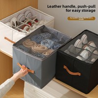Boîte à chaussures pliable en tissu non tissé la plus vendue, avec séparateurs, résistante à l'humidité, organisateur de rangement moderne et minimaliste pour