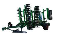 Grada de discos hidráulica plegable grande montada en rodamientos con implementos de tractor-Cultivador combinado para preparación de tierras