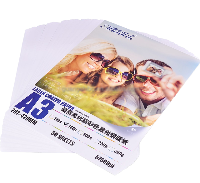 DEBO 160g A3 Double Sides Glossy Laser Printer Photo Paper 21-50 Sheets/Package