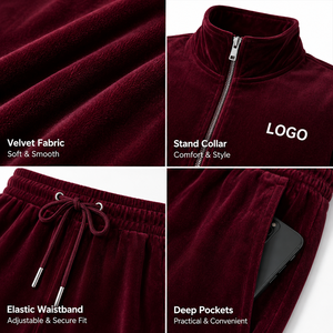 <span class=keywords><strong>Tuta</strong></span> in <span class=keywords><strong>Velluto</strong></span> Personalizzata da <span class=keywords><strong>Uomo</strong></span>, Set Giacca con Zip e Pantaloni in Velour, Morbida al Tatto, Abbigliamento Sportivo Casual, Logo Personalizzabile, OEM ODM, Vendita all'Ingrosso - Product Image 3