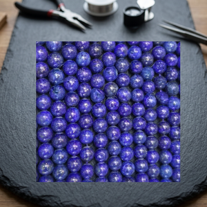 Perles rondes en pierre de lapis-lazuli de 8 mm, pierres précieuses en vrac, vente en gros, authentiques, de haute qualité, matériau naturel pour bijoux de mode - Product Image 3