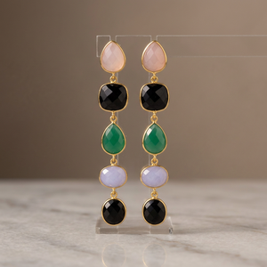 Brass Earrings Handmade Brass Earrings Gemstone Earrings Brass Gemstone Earrings Handmade Earrings Fashion Earrings <b>Boho</b> Earring - Product Image 2