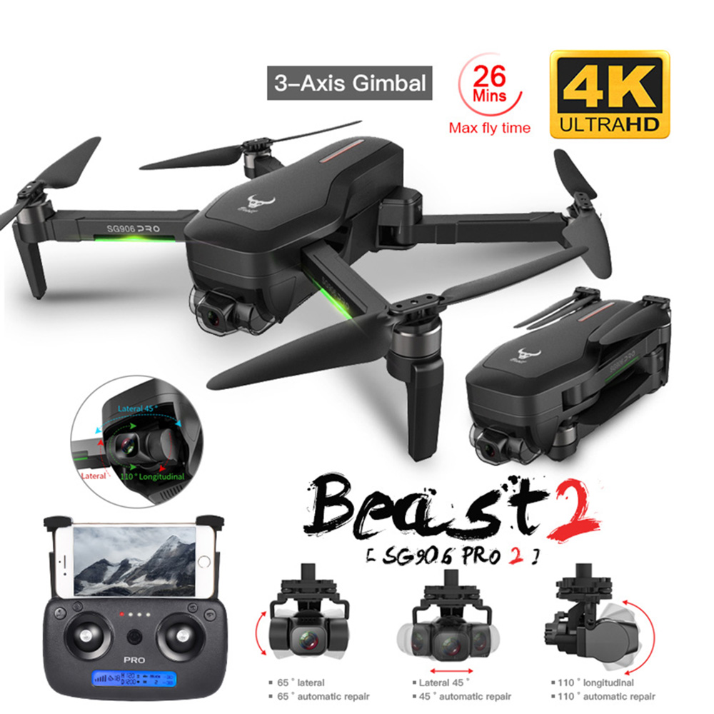 Горячая Распродажа SG906 PRO 2 трехосевая камера 4K Hd Дрон для аэрофотосъемки Gps Дрон с оптическим потоком позиционирование Сверхдолгий срок службы Дрон