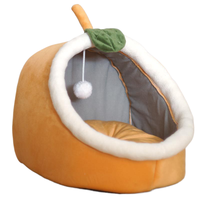 Halbgeschlossenes, atmungsaktives Katzenbett für Wärme – Ganzjährig nutzbares Haustierbett, handwaschbar, Herbst-Winter-Katzenhausmatte