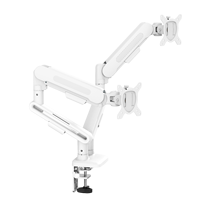 Écran VESA pivotant réglable blanc 2 bras 34 pouces support de bureau moniteur à bras double montage