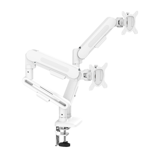 Xoay có thể điều chỉnh màn hình VESA trắng 2 cánh tay 34 inch Bàn Chủ kép gắn màn hình cánh tay - Product Image 3