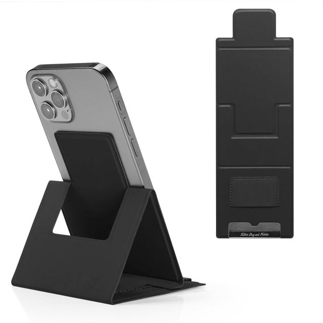 Cheap Price Eco Foldable Pu Leather Phone Holder Stand Desktop Consumer Electronics Gift Customization