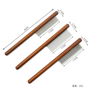 Peigne pour animaux de compagnie en bois massif, à dents fines, pour chats et chiens, élimine les poils lâches, outil de toilettage - Product Image 5