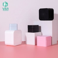 Emballage YAN Pot cosmétique en PP carré de couleur noir blanc de 5-50ml avec couvercle en plastique pour gel à ongles et crèmes de soin de la peau