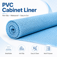 Tapis de protection pour tiroirs et étagères en PVC bleu clair, maille ouverte, antidérapant, imperméable, facile à découper, multi-usages