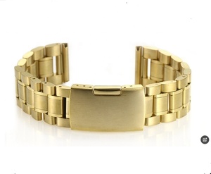 Bracelet de montre de vente d'usine 14 <span class=keywords><strong>16</strong></span> 18 20 22 24 26mm coude à arc plat classique cinq perles bracelet de montre en acier inoxydable - Product Image 6