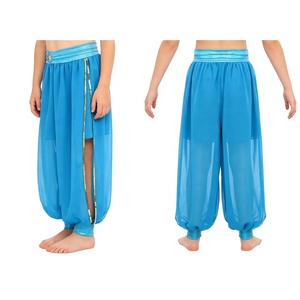 ผู้ผลิตชุดเต้นรำสำหรับเด็กผู้หญิงอายุ 6-16 ปี ออกแบบกางเกงบลูเมอร์สำหรับเต้นระบำหน้าท้อง ชุดคอสตูมธีม กางเกงผ้าชีฟองสำหรับการแสดงบนเวที - Product Image 2