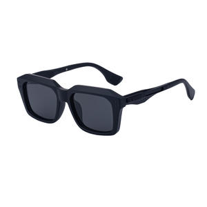 Lunettes de soleil carrées ZS98503 pour hommes, monture en plastique noir et métal, verres PC UV400, protection solaire extérieure - Product Image 2