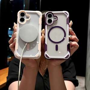 Funda para iPhone 17, compatible con iPhone 16 Pro Max, transparente, magnética para 14, con bloques de color para 15, a prueba de golpes para 13, moderna para 12 - Product Image 2