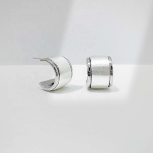 wholesale plata 925 sterling silver cc 18k gold polish <b>earring</b> fashion geometric luxury western ladies korean <b>fine</b> <b>stud</b> <b>earrings</b> - Product Image 4