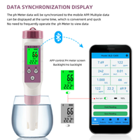 Stylo de qualité de l'eau compatible avec les dents bleues BLE-C600 7 en 1 PH EC TDS ORP SALT S.G TEMP Meter APP Testeur de contrôle intelligent