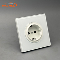 Prise murale intelligente HK S1 UK/EU, 1 poste, 1 voie, 10A/20A, commande à bascule, design luxueux en verre et métal, durable, NFC tactile