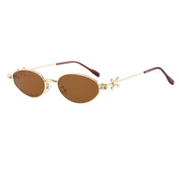 3642 Nouvelles Lunettes de Soleil de Luxe pour Femmes, Monture Métallique Ovale, Tendance Y2K, Protection UV400, Vente Chaude, Gafas De Sol