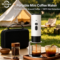 Cafetera Portátil 3 en 1 Kingze, Cafetera Espresso Inalámbrica Recargable, Compatible con Cápsulas Nespresso y Café Molido