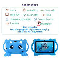 Tablette éducative pour enfants de 7 pouces avec Android 12 IPS 1024x600 MTK Quad Core 3000mah 2 Go de mémoire Nouveau produit électronique avec WiFi