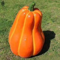 Grande sculpture réaliste de citrouille en résine, sculpture de fruits et légumes pour la décoration extérieure de ferme et d'Halloween