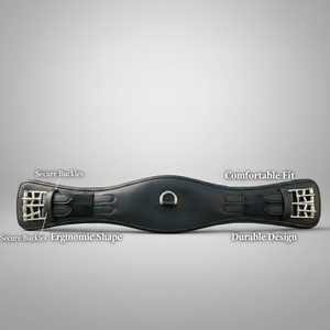 Cinghia per Sella da Dressage in Pelle Microfibra Nera Marrone, Imbottitura Morbida e Resistente con Fibbie a Rullo - Product Image 2