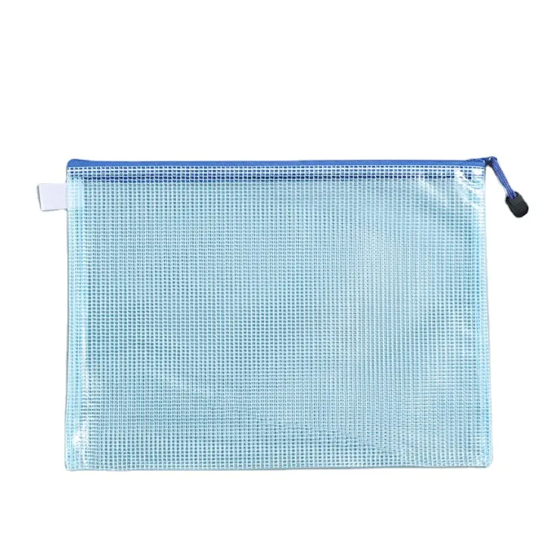 Top Sale Practical Economy Transparent waterproof office custom mesh PVC zipper file information bag file bag for School
