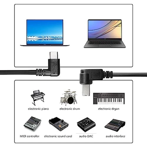 Câble d'imprimante USB B vers USB C à angle droit avec perles de ferrite, gaine en PVC et blindage tressé USB 2.0 pour imprimante, scanner MIDI - Product Image 6