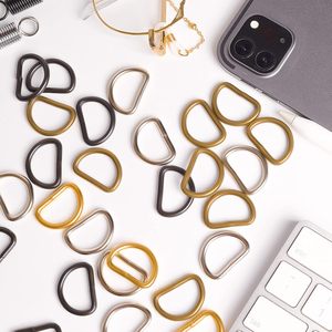 Zoloajay Pcs Mm D Rings Welded Strong <b>Metal</b> Mix Colors Semi Circular D Ring For Pet <b>Collars</b> Hardware Bags Ring Buckle Strap Hand - Product Image 6