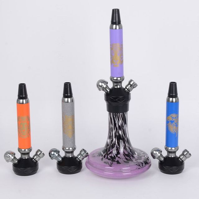 Hot Sell Hookah  Shisha Small Metal Water Pipe Bottle  Hookah Aluminum Alloy Water Pipe Set Factory Wholesale