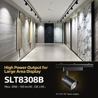 Projecteur sur rail LED COB 20W 25W 30W CRI 90 UGR 16 15/24/36 Degrés AC90-265V Noir Blanc pour l'éclairage des magasins de luxe