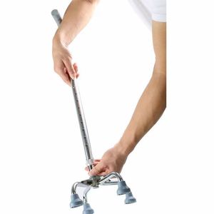 Canne réglable à quatre pieds Guoyao en alliage d'aluminium, hauteur réglable, antidérapante, aide à la marche pour personnes âgées - Product Image 3