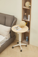 Mesa de centro de comedor redonda de madera maciza de estilo moderno europeo Escritorio de ordenador ajustable
