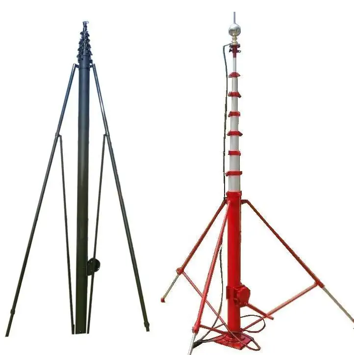 18m high mast tower winch crank manual telescopic mast