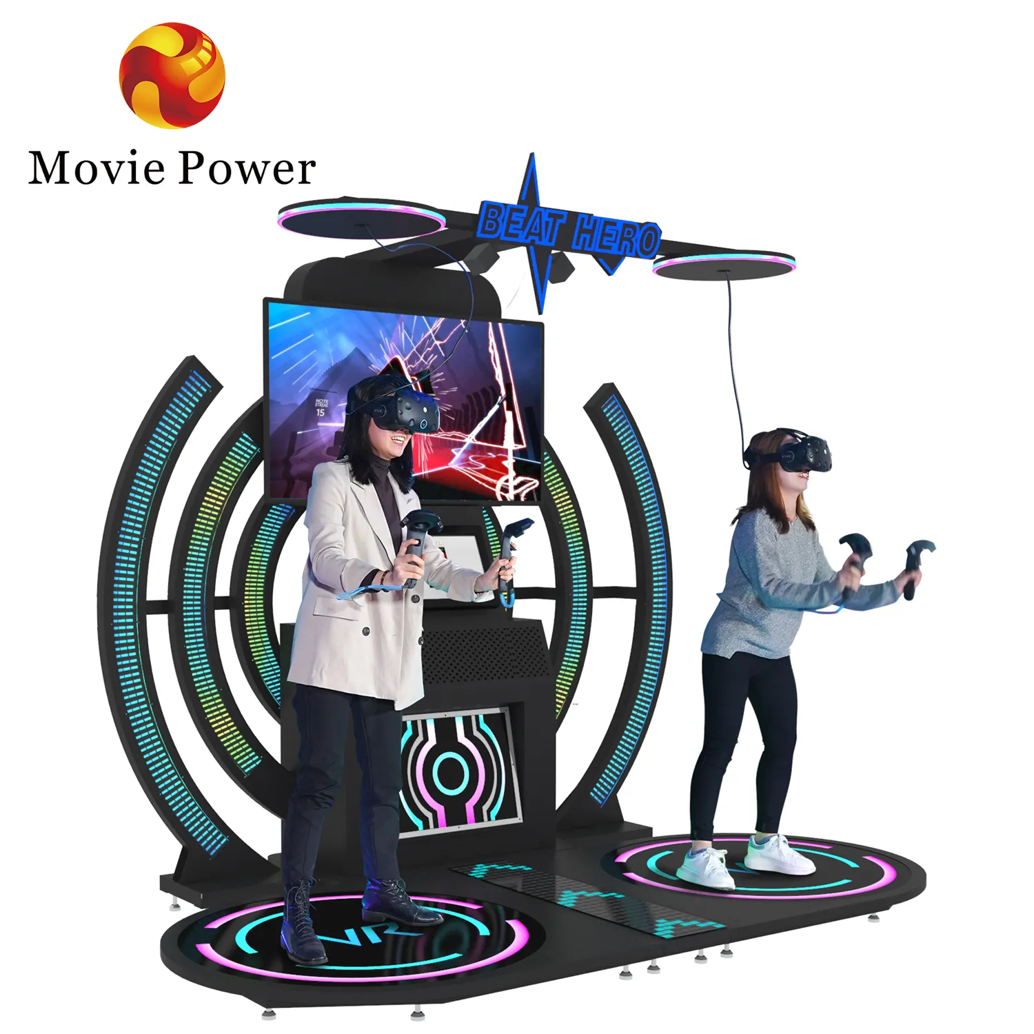 Amusement Park Virtual Reality 9D VR Game Double Players Shooting VR Arcade Game Machine