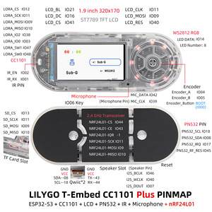 Placa Multifunción LILYGO T-Embed CC1101 Plus con ESP32-S3 Core, Comunicación de Doble Banda Sub-1GHz/2.4GHz, Pantalla LCD de 1.9 Pulgadas + NFC + Control Remoto IR - Product Image 6