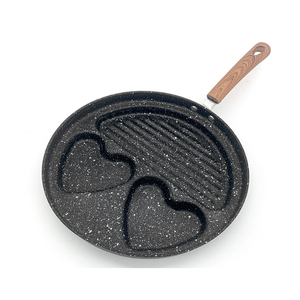 Bếp Cảm Ứng Mở Ba Trong Một Chảo Rán Ăn <span class=keywords><strong>S</strong></span>áng Bít Tết Bánh Bao Trứng Đa Năng Chống Dính 3 Lỗ Phẳng - Product Image 2