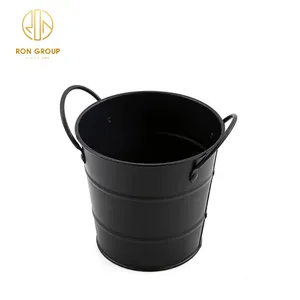 Party Restaurant Food Container French Fries Frosted Black Snack Bucket