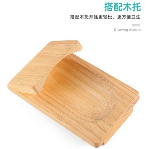 Juego de cuchillos para descascarar ostras de acero inoxidable de alta resistencia con soporte de madera y guante para herramientas de mariscos - Product Image 2