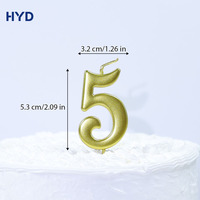 Velas de Cumpleaños Doradas 2026 con Números del 0 al 9, Personalizadas, Elegantes, sin Humo, para Decoración de Mesa de Postres en Fiestas de Año Nuevo