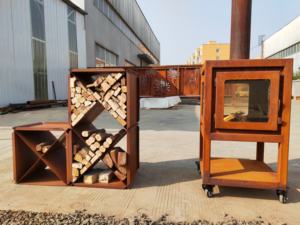 Chimenea de madera para exteriores, estufa de jardín ecológica de acero, <span class=keywords><strong>con</strong></span> vidrio de 4 lados - Product Image 2